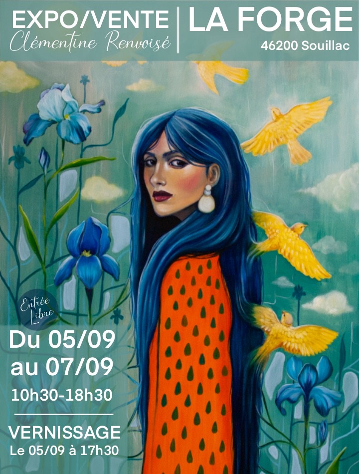 Affiche de l'exposition de Clémentine Renvoisé à La Forge de Bourzolles